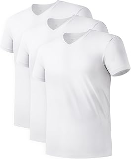 DAVID ARCHY Men's Bamboo Rayon Moisture-Wicking V-Neck Undershirt 3 or 5 Pack