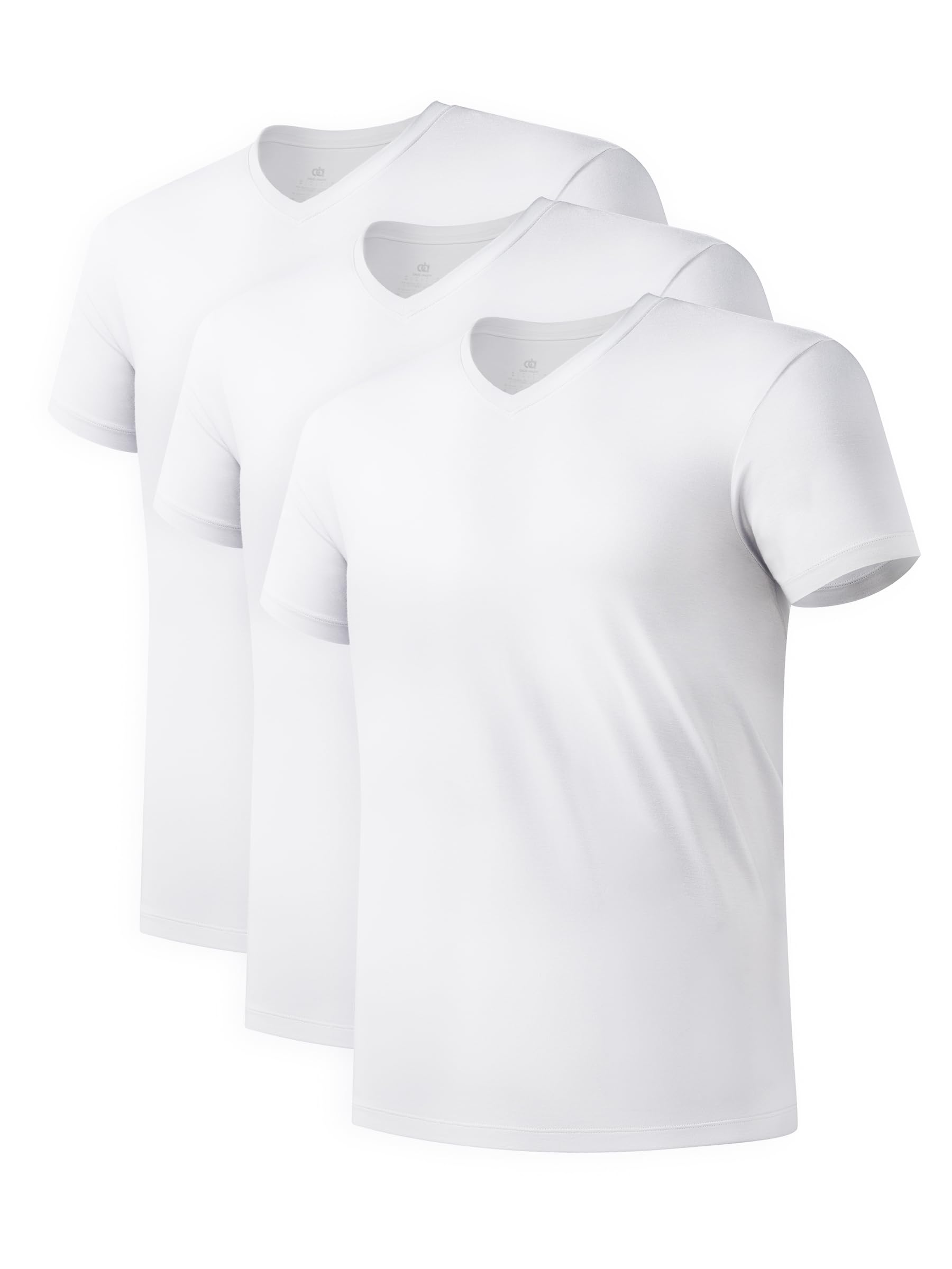 DAVID ARCHY Men's Bamboo Rayon Moisture-Wicking V-Neck Undershirt 3 or 5 Pack
