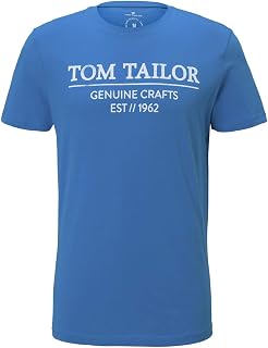 TOM TAILOR Men's 1021229 Organic Cotton Logo Print T-Shirt (Pack of 1)
