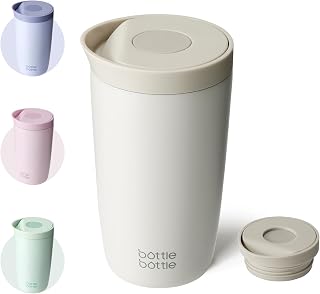 Bottle Bottle Thermal Mug 350 ml for Coffee or Tea, Leak-Proof and Easy Quick Press Closure, Insulated Travel Mug Classic Grande (Grey)
