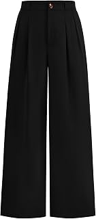 KIRUNDO Wide Leg Pants for Women 2026 Dressy High Waisted Button Trousers