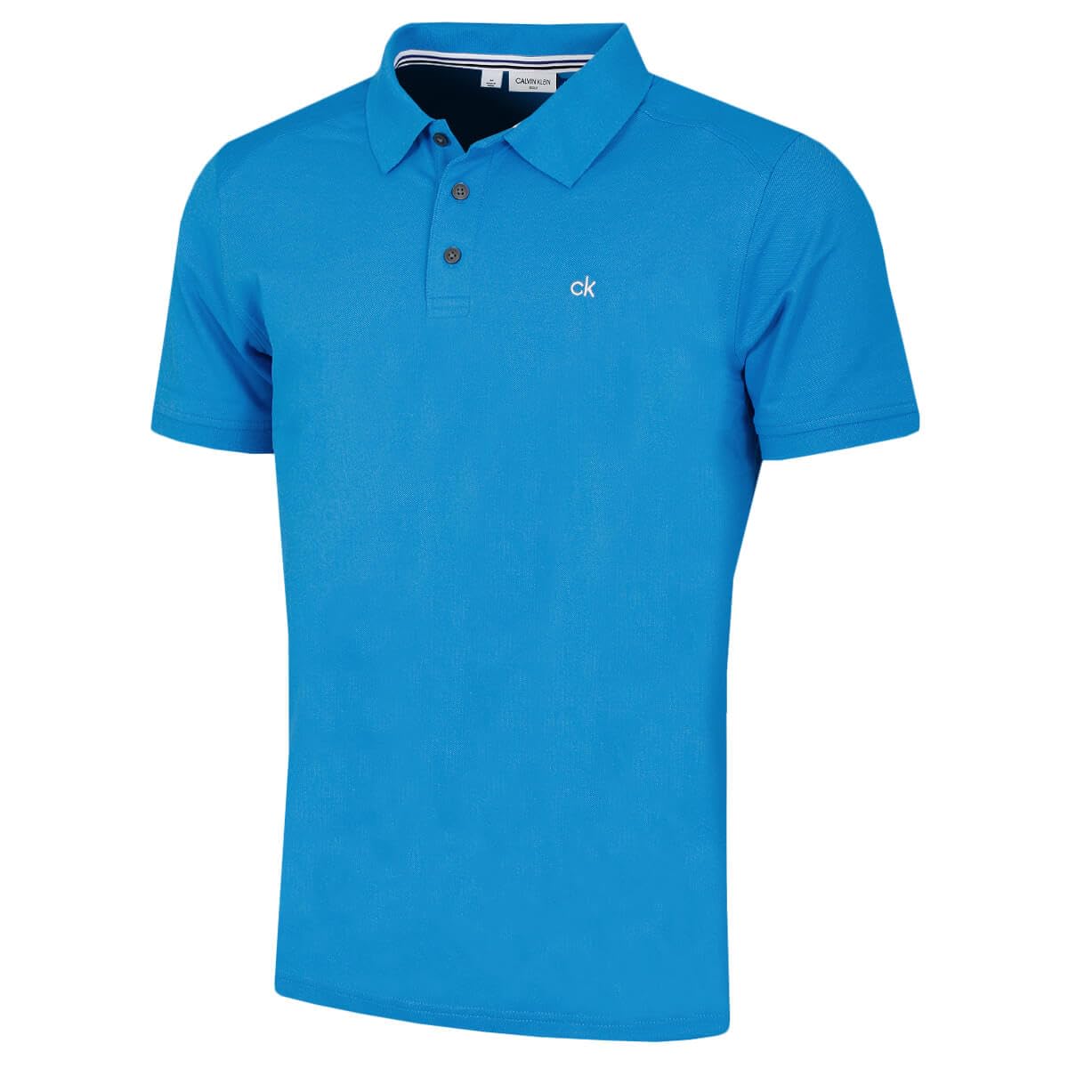 Calvin Klein Men's 2026 Golf Campus 3 Button Polo Shirt Ribbed Collar