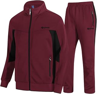 TBMPOY Men's Tracksuits Sweatsuits for Men Set Track Suits 2 Pieces Casual Athletic Jogging Warm Up Full Zip Sweat Suits