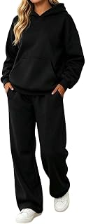 Track Suits for Women Set Long Sleeve Oversized Trendy Hoodies Matching Comfy Sweatpants Lounge Jogging 2 Piece