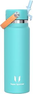 Sparrow Stainless Steel Water Bottle, 1 Litre, Thermos Flask with Straw