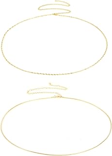 2 Pcs Waist Chains for Women, Gold Belly Chain Belt Waterproof Adjustable Beach Sexy Bikini Waist Jewelry Accessories for Summer Beach Pool Party Trendy Body Jewelry