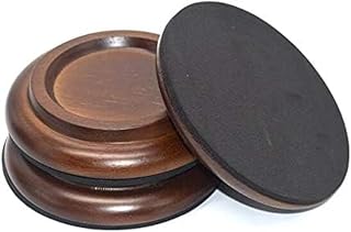 FameFame 3 Pack for Grand Pianos, Solid Wood Piano Caster Cups, Brown | Non-Slip Foam, Protect Hard Floors, Reduce Noise, Choose 3-Pack for Grand Pianos or 4-Pack for Upright Pianos