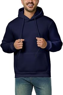 jiehan Mens Hooded Sweatshirt Casual Long Sleeve Fleece Hoodies Drawstring Workout Pullover with Kanga Pocket