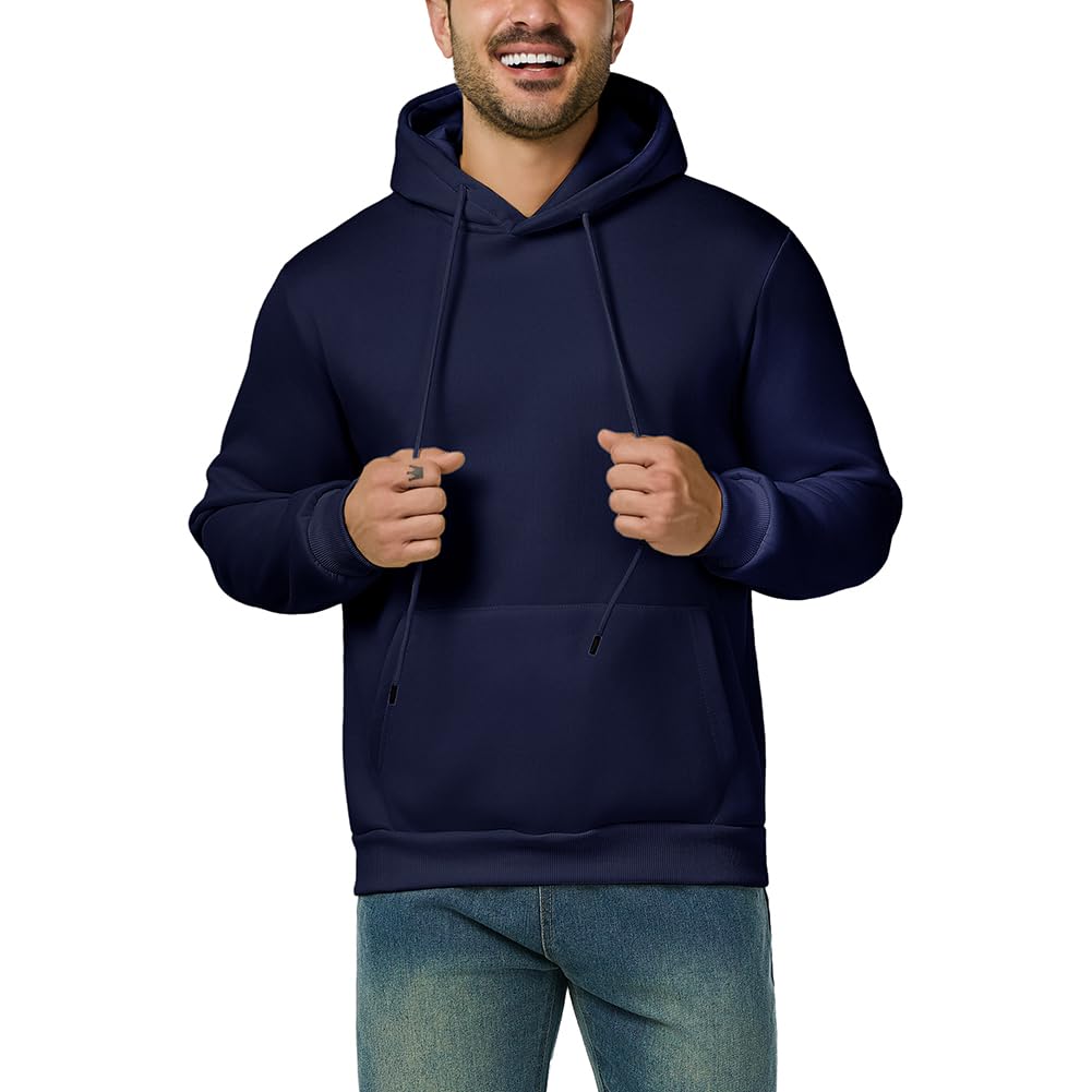 jiehan Mens Hooded Sweatshirt Casual Long Sleeve Fleece Hoodies Drawstring Worko