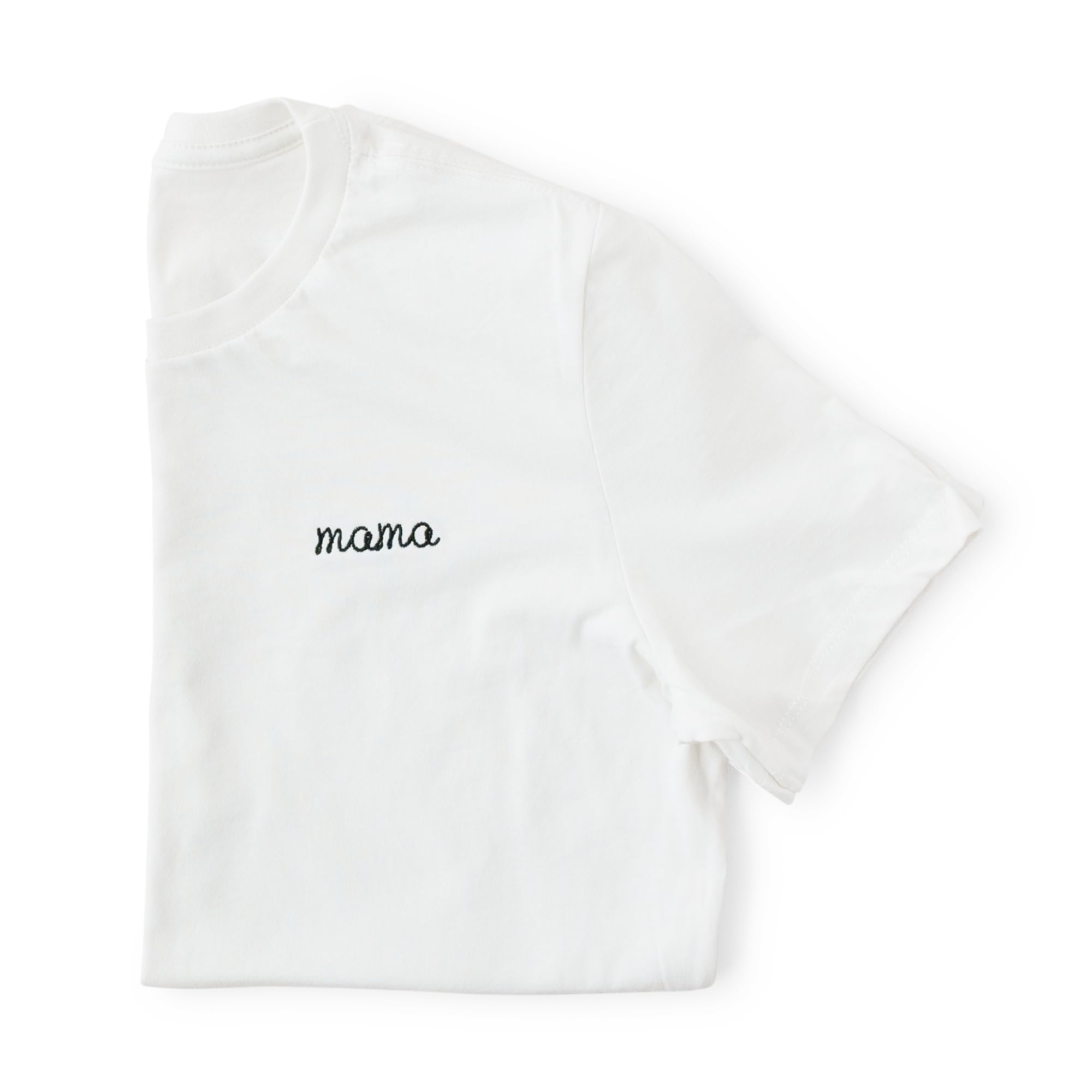 Mama Embroidered White T Shirt, Boyfriend Fit, Best Mom Top, Short Sleeve Shirt