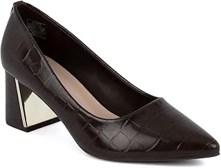 Jones New York Women’s Block Heel Pumps – Pointed Toe Slip-On Dress Shoes for Office, Party, and Formal Wear