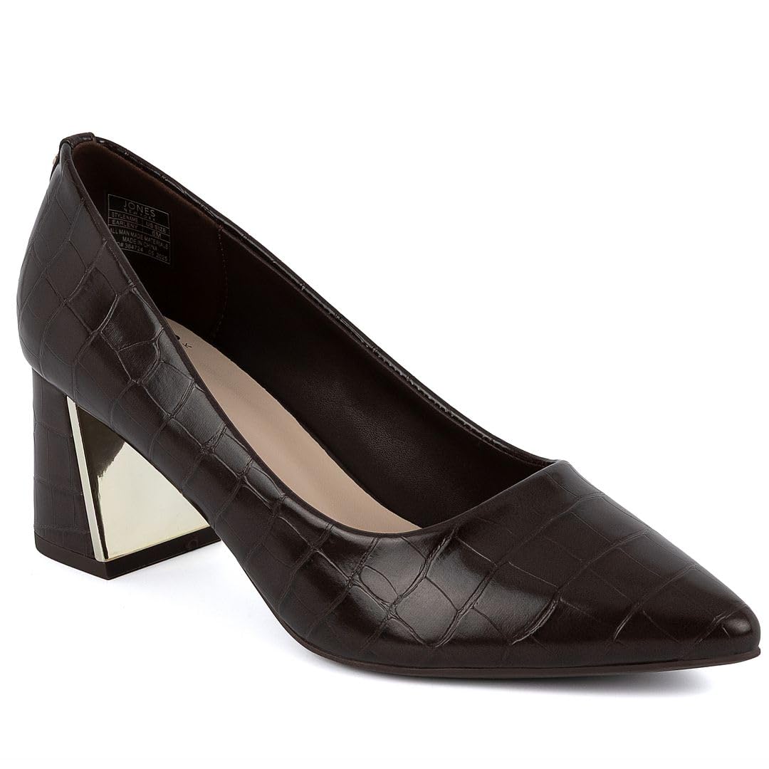 Jones New York Women’s Block Heel Pumps – Pointed Toe Slip-On Dress Shoes for Of