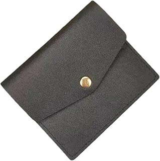 Candy Color Mini Wallet - Compact Lightweight Envelope Style Wallet with Card Holder, ID Pocket and Snap Closure, Black, Fashion