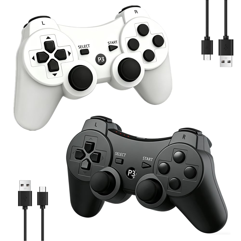MOVONE wireless Controller for ps3 Rechargeable Game Wireless Controller 2Pack w
