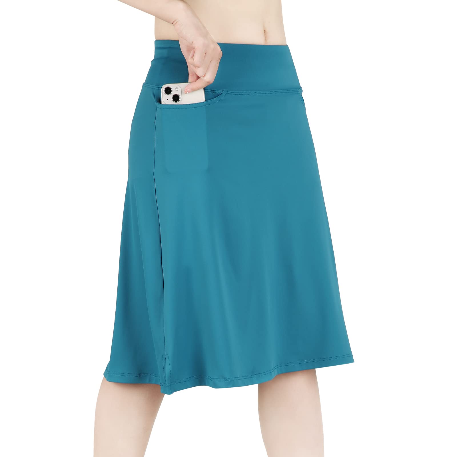 Modest Knee Length Skorts Women's Mid Length Athletic Skirt Active Running Skirt