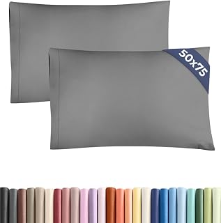 Pillowcases 2 Pack Standard 50x75 - Microfibre Envelope Closure - Dark Grey