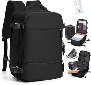 SZLX Zaino Ryanair 40x30x20 Sottovuoto con pompa Zaino da Viaggio 40x30x20 Sottovuoto Bagaglio a Mano Wizzair Donna Borse da Cabina per Easyjet Uomo per Laptop 14 Pollici Impermeabile