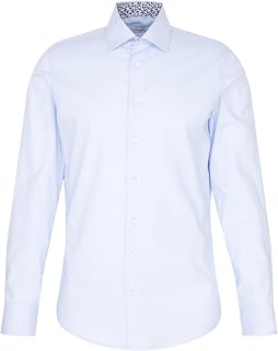 Seidensticker Men's Business Shirt - Slim fit - Easy to Iron - Kent Collar - Long Sleeves - Stripes - Cotton Blend