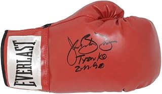 Buster Douglas Autographed/Signed Red Right Boxing Glove Insc. Beckett