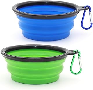 Dog Pet Bowl, 2 Collapsible Dog Bowls, Cat Dog Bowl, Portable Pet Watering Bowl for Walking, Parking, Travel, with 2 Carabiners