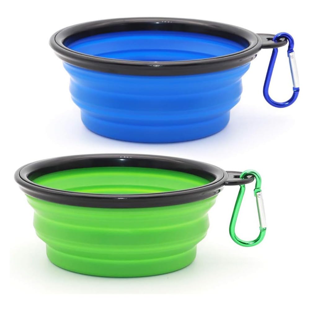 Dog Pet Bowl, 2 Collapsible Dog Bowls, Cat Dog Bowl, Portable Pet Watering Bowl 