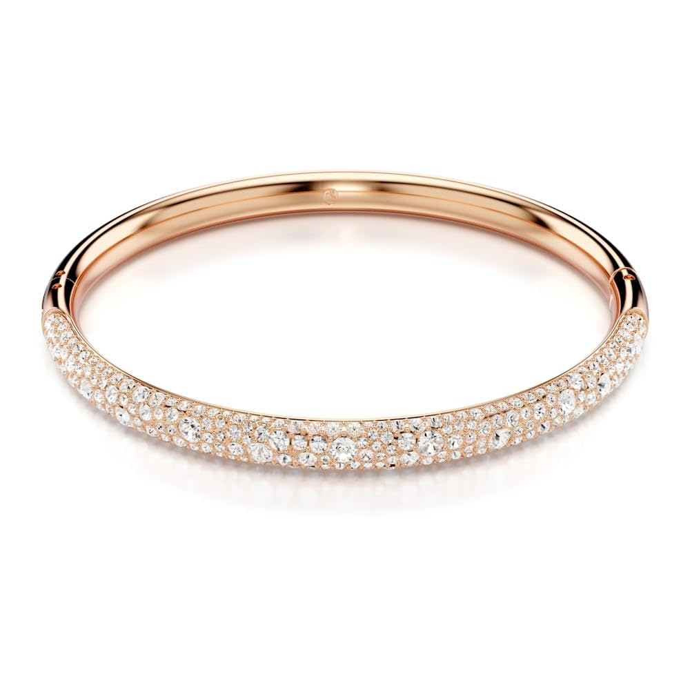 Swarovski Meteora Bangle, Snow Pave, Clear Crystals on Rose Gold-tone Finished M