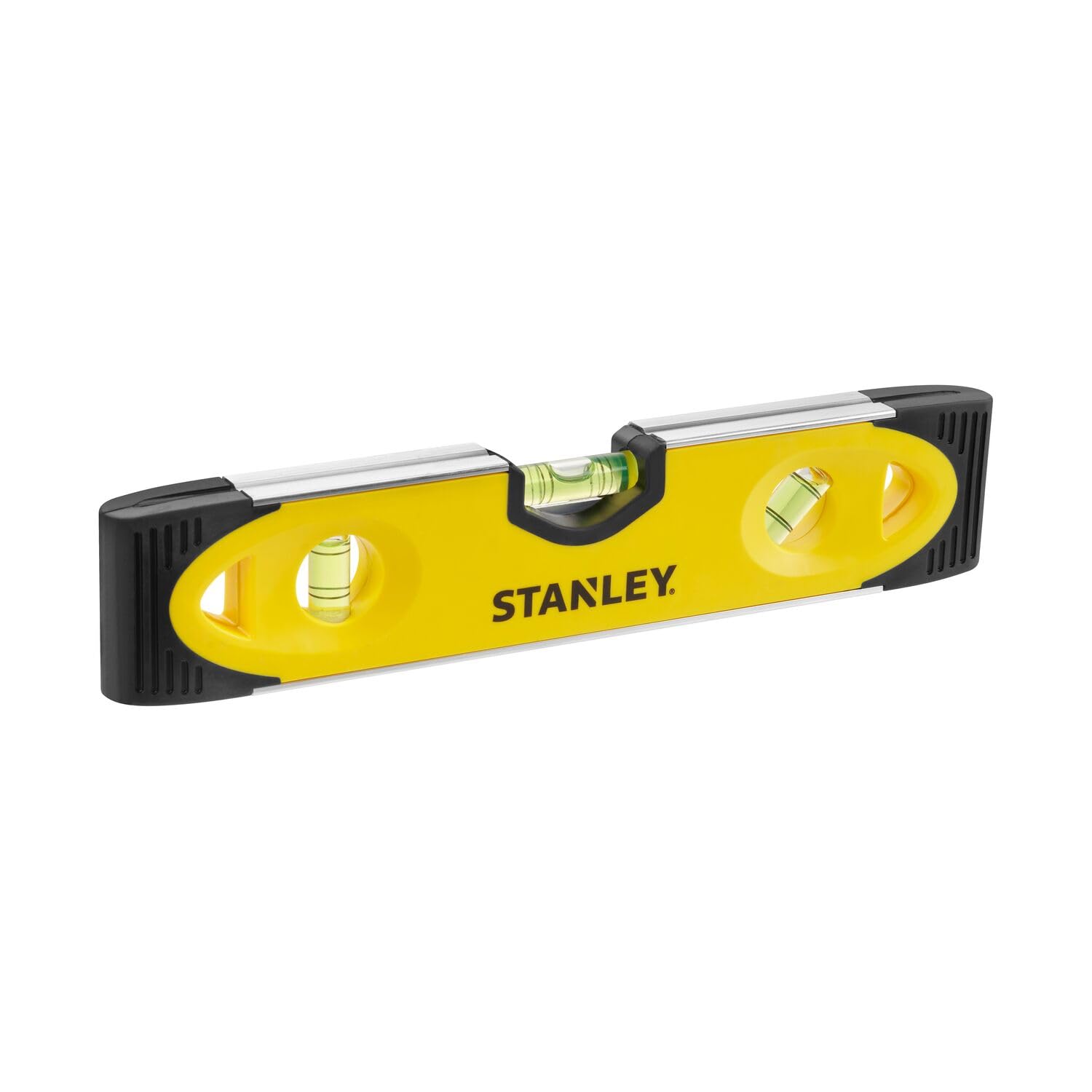 STANLEY Shockproof Torpedo Level, 230mm/9', Magnetic Plate, Ideal for Hands Free