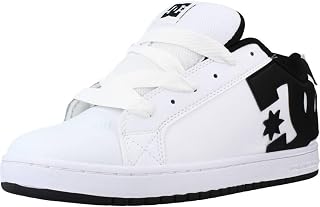 DC Shoes Men's Court Graffik Trainers Skate Shoe White Black Black