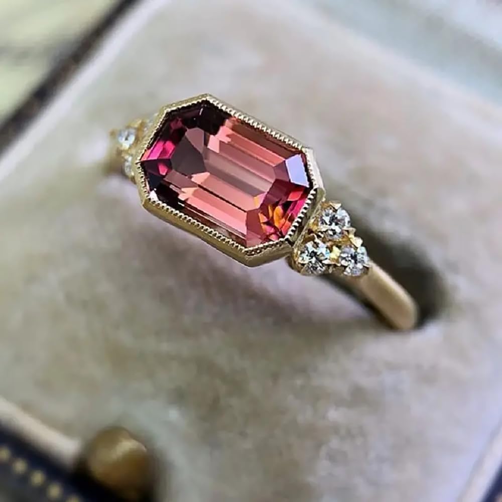 Red Cubic Zirconia Ring for Women Charming Jewelry