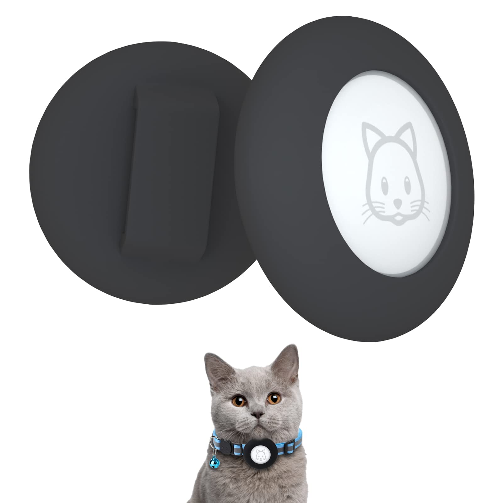 SimpleThings Airtag Cat Collar Holder, Pet Silicone Protective Case | 2Pack Wate