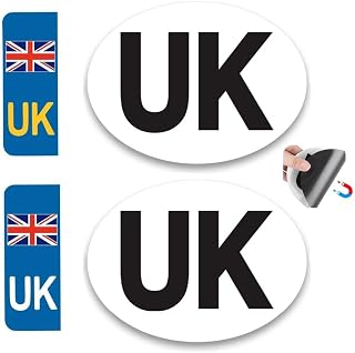 4Pcs UK Stickers for Europe, Magnetic Car and Number Plate Stickers