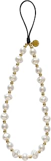 Drawwind Phone Charm Strap Cute Wrist Straps Cell Phone Charm String Y2K Aesthetic Lanyard Wristlet Chain for Case Camera AirPods Bags Keychains (Classic Pearl)