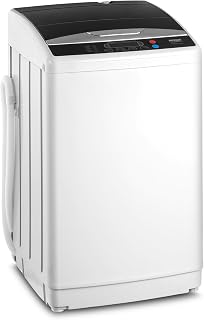 ROVSUN 25LBS Portable Washing Machine, Full-Automatic Electric Laundry Machine with Stainless Steel Drum, Compact Washer and Spin Dryer Combo with Drain Pump for Home, Apartment