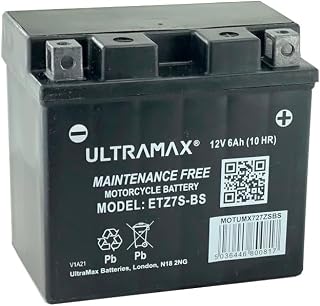 Genuine UltraMax ETZ7S / ETZ7S-BS 12V 6AH 75 CCA Motorbike Motorcycle Battery