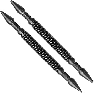 TYRWEEY 2pc Nail Setter, Dual Head Spring Nail Punch 1/16,1/32,1/8,3/32in | Hammerless Spring-Loaded, for Wood& Metal, Heat-Treated Carbon Steel, Rust-Resistant, Impact-Resistant, Ergonomic Grip