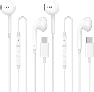 2 Pack [Apple MFi Certified] USB C Headphones Wired for iPhone 18 17 16 15 | USB C Earphones with Mic & Remote Control Noise Cancelling Type C Wired Earbuds for iPhone Duo 18 17 16 15 Pro Max, Galaxy