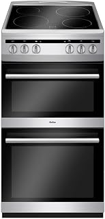 Amica AFC5100SI 50cm Electric Double Cavity Cooker With Ceramic Hob - Silver