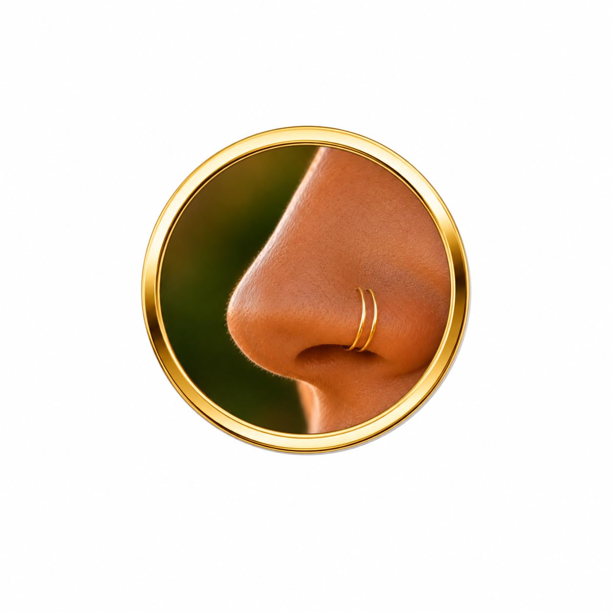 Gold Spiral Nose Piercing Jewelry – Double Hoop Nose Ring – Tiny 7mm 14K Gold Fi