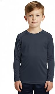 DEVOROPA Boys UPF 50+ Rash Guard Swim Shirt Long Sleeve Quick Dry Lightweight Kids Surf Swimsuit
