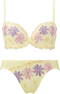 Triumph (トリンプ) Women's Cosmetic Style Large Flower Lace Bra & Panties Set 02 G4-CS02WHUSET-A9A