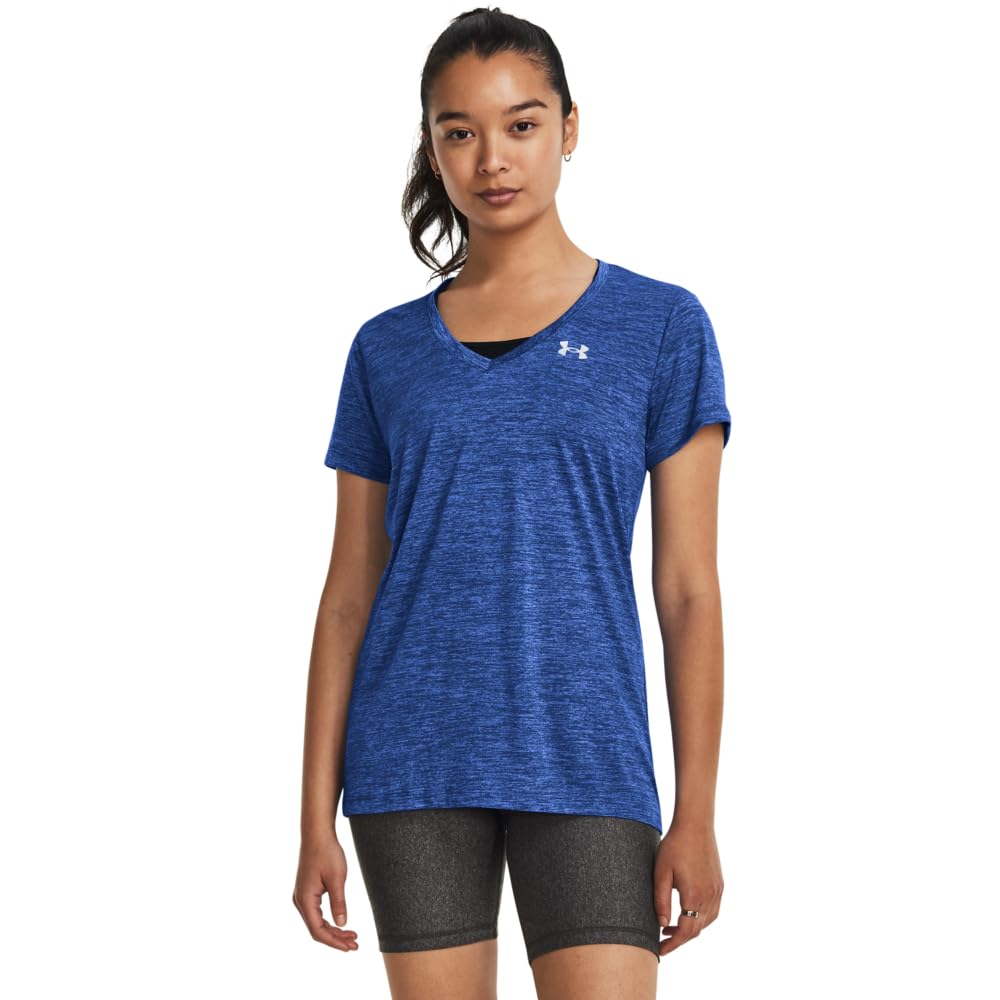Under Armour Women's Tech Short Sleeve V – Twist, Short Sleeve and Breathable Ru
