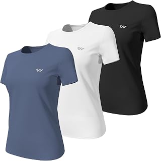 Wulibike Women's Sports T-Shirt Short Sleeve Breathable Quick Dry Gym Running 3/5 Pieces