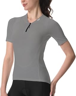 Wulibike Cycling Jersey Women's Half Zip Cycling Shirt Mountain Bike Cycling Jersey Breathable Road Bike Jersey Short Sleeves Women Bicycle Shirt 4 Pockets