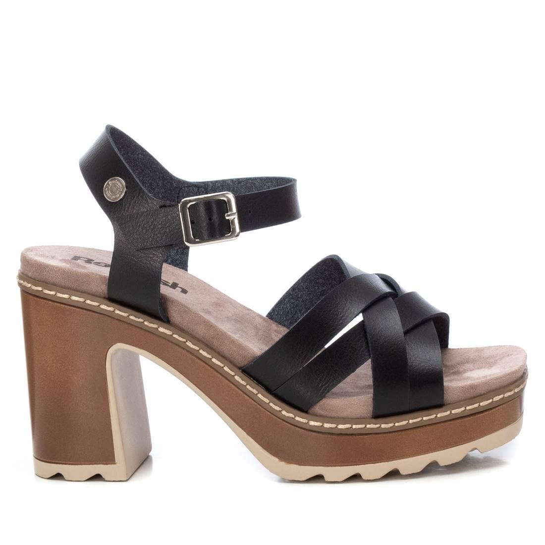 REFRESH Sandales 171877 Noir - Hauteur du Talon 8cm