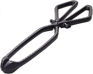 Valiant Heavy-Duty Cast Iron Log & Coal Tongs | 34 cm Wide-Angle Fireplace, Stove & Firepit Tool, Black