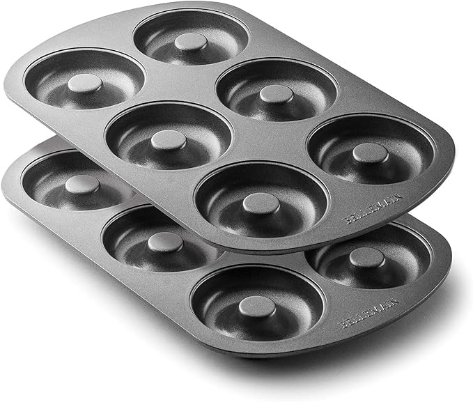 Bellemain Nonstick Donut Pan for Baking, 6-Cavity Stainless Steel - 2 pack | pre