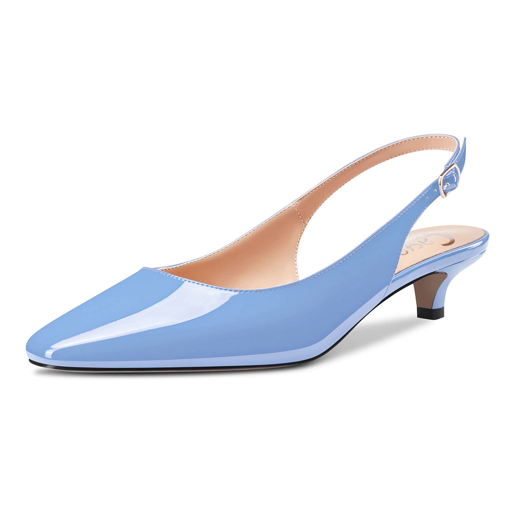 Castamere Women's Low Stiletto Kittens Heel Closed Heel Square Toe Slingback Pum