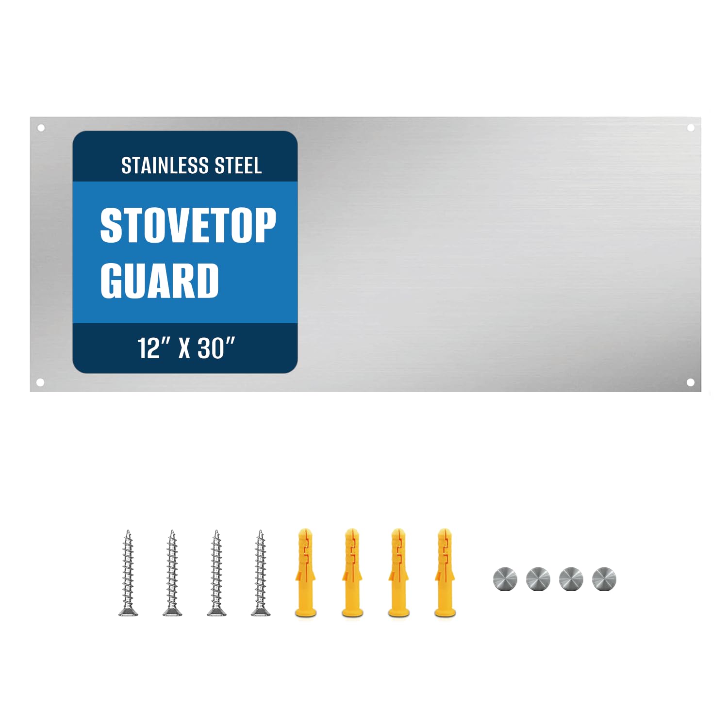 12" By 30" Stainless Steel Stove Backsplash, Reversible Ultra Flat Splatter Guar