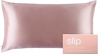 slip King Pure Silk Pillow Case - 100% Pure 22 Momme Mulberry Silk - King Size Standard Pillow Case - Anti-BedHead, Anti-Sleep Crease, Pink (20" x 36")