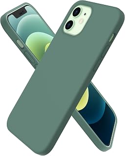ORNARTO Case for iPhone 12/iPhone 12 Pro Silicone Anti-Shock,Pine Green